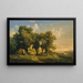 Under the linden trees, evening landscape - Anton Hansch — framed artwork on a wall