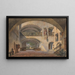 Interior courtyard painting of a monastery with Christ of Dolor and view of a castle - Anton Höchl — framed artwork on a wall