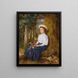 Repos dans la forêt - Anton Heinrich Dieffenbach — framed artwork on a wall