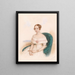 Portrait of a young woman in a white dress - Anton Hähnisch — framed artwork on a wall