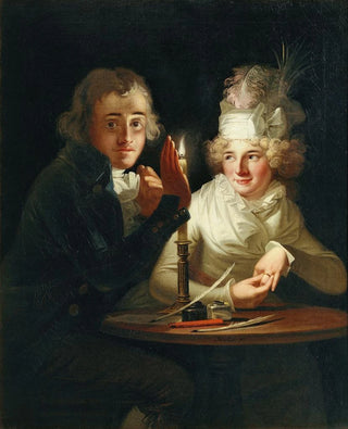 Candlelit Engagement Painting - Anton Hickel — artwork view