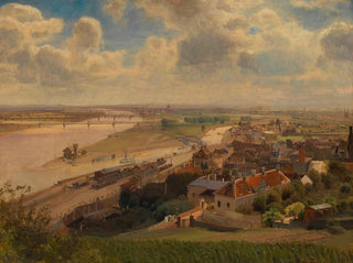 View of the city of Vienna and the regulated Danube from Nussdorf - Anton Hlaváček — artwork view