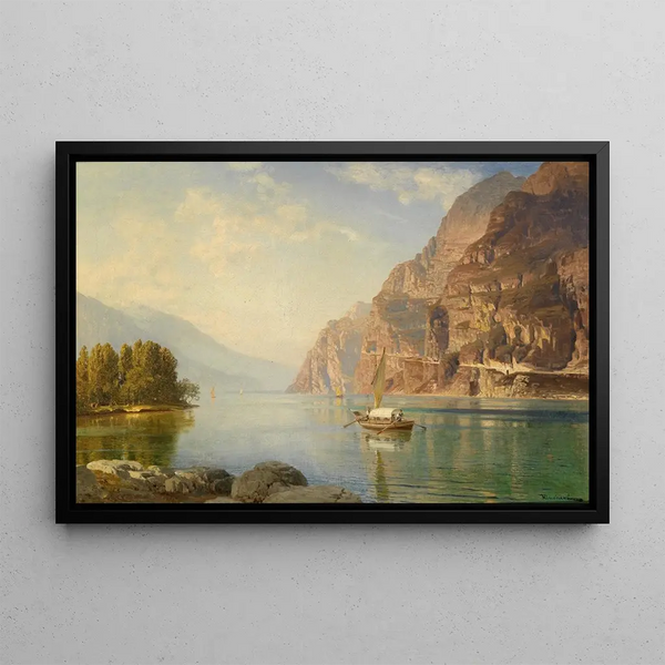 Partie au lac de Côme - Anton Hlaváček — framed artwork on a wall