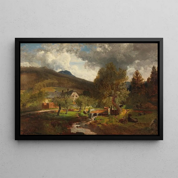 Scene of Prein near Reichenau - Anton Hlaváček — framed artwork on a wall