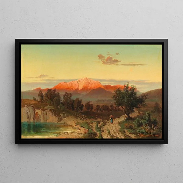 Sunset over Hoher Göll - Anton Hlaváček — framed artwork on a wall