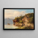 Lavandières sur le rivage du lac - Anton Hugo Ullik — framed artwork on a wall