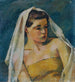 Young woman with a veil - Anton Hula — artwork view