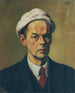 Self-portrait with white cap - Anton Hula — artwork view