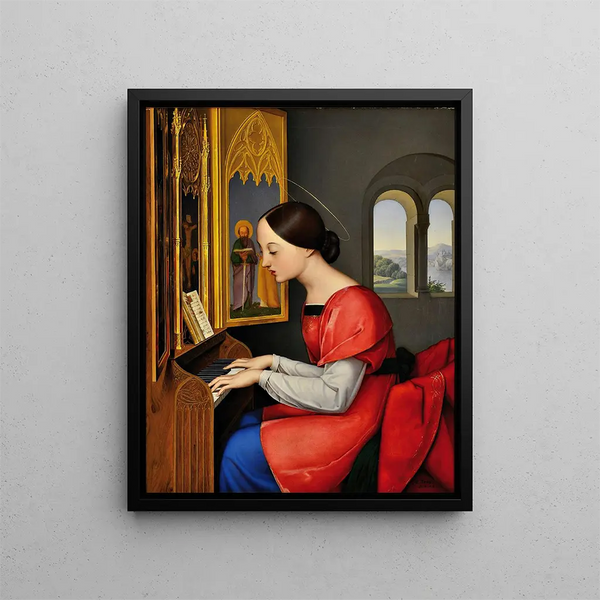 Sainte Cécile - Anton Josef Dräger — framed artwork on a wall