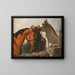 Three Horses - Anton Josef Strassgschwandtner — framed artwork on a wall
