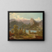 View of the castle and the island with the Sainte-Marie church on Lake Bled - Anton Karinger — framed artwork on a wall