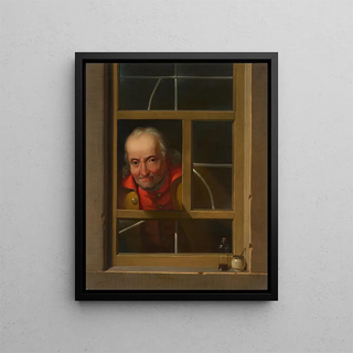Portrait of the Last Cryer of Fribourg Latschenkel - Anton Kwiatkowski — framed artwork on a wall