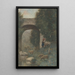 Bergère with sheep near a viaduct - Anton L. Koster — framed artwork on a wall