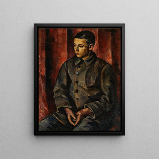 Boy sitting - Anton Lindforss — framed artwork on a wall