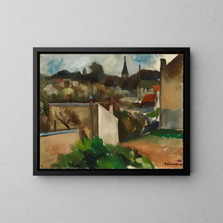 View of a city in France - Anton Lindforss — framed artwork on a wall