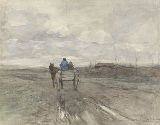 Farm cart painting on a dirt road - Anton Mauve — artwork view