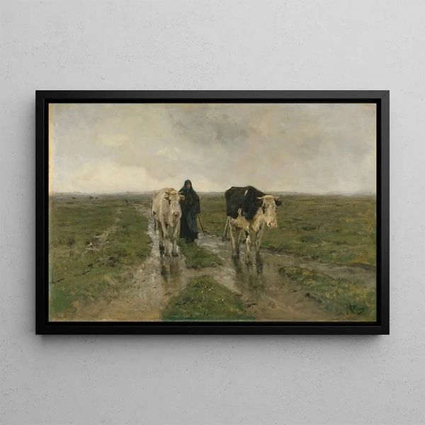 Change of Pasture - Anton Mauve — framed artwork on a wall