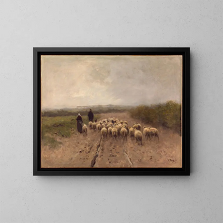 Aller au pâturage - Anton Mauve — framed artwork on a wall