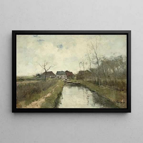 Petite maison au bord d'un fossé - Anton Mauve — framed artwork on a wall