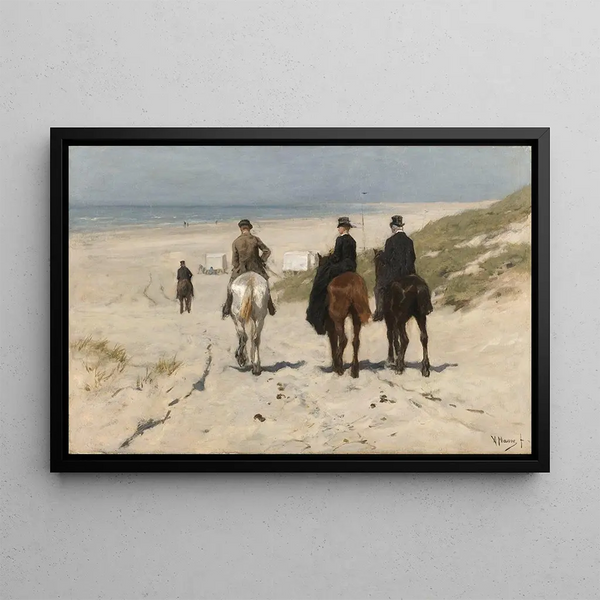 Morning walk along the beach - Anton Mauve — framed artwork on a wall