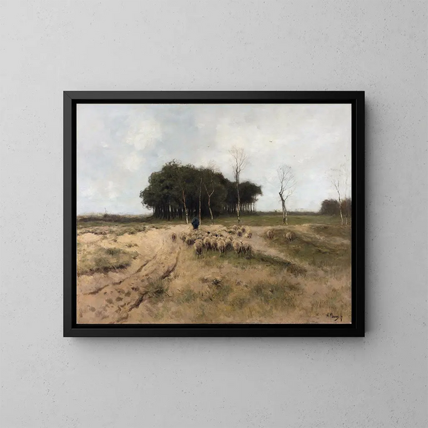 Sur la lande près de Laren - Anton Mauve — framed artwork on a wall