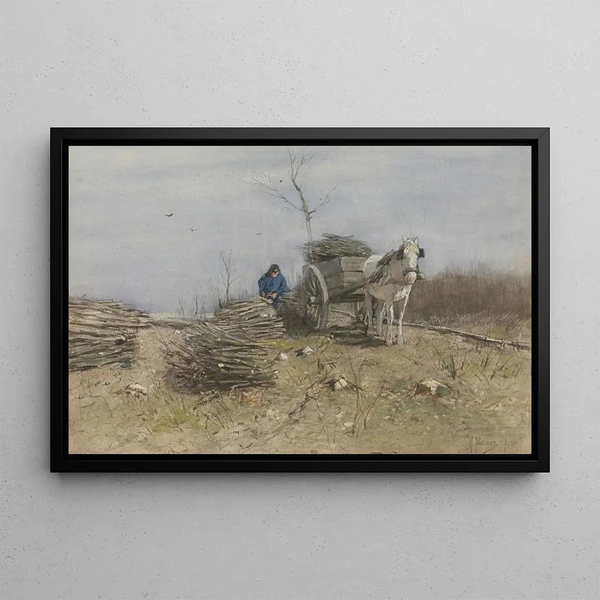 The Wood Gatherer - Anton Mauve — framed artwork on a wall