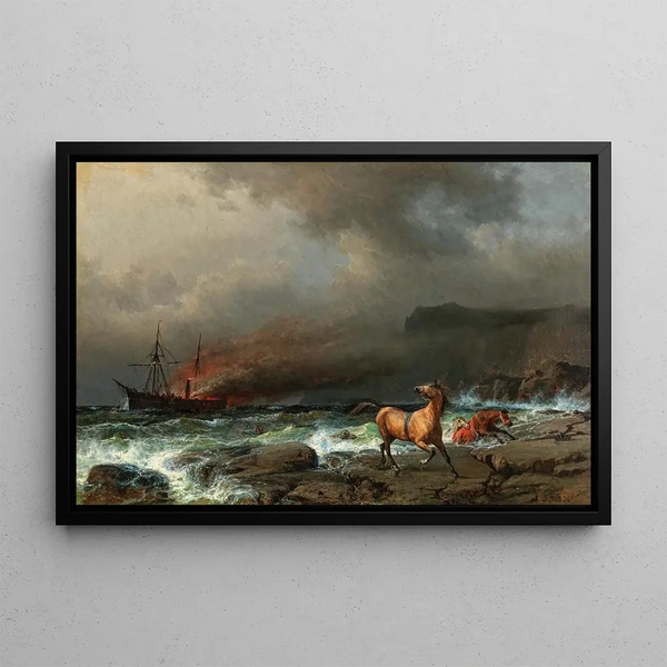 The Anglo Saxon Wreck - Anton Melbye — framed artwork on a wall