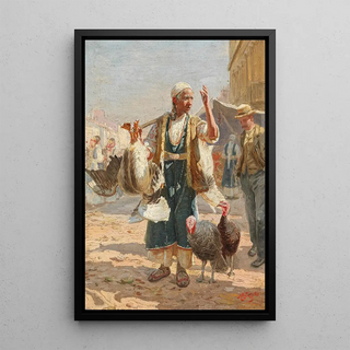 Reproduction of the painting The poultry market - Anton Mittoff Mitov