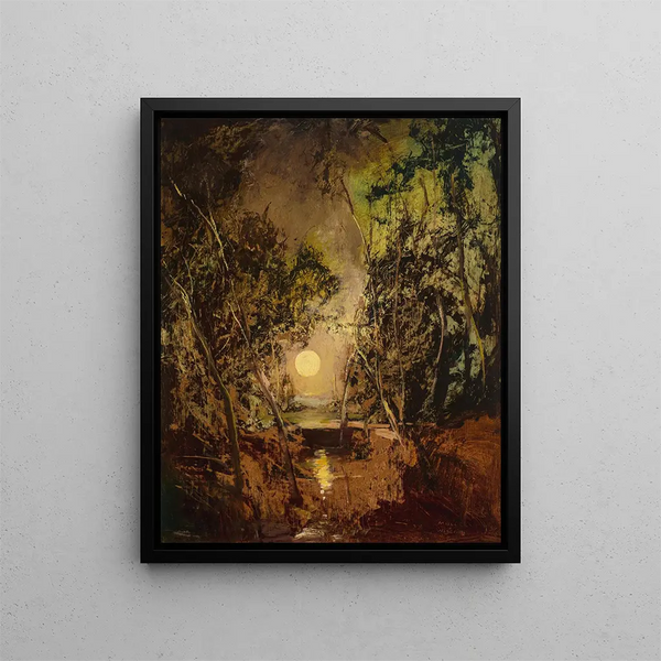 Moonrise Painting - Anton Müller-Wischin — framed artwork on a wall