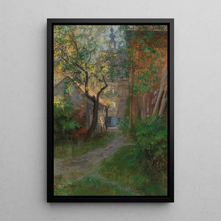 Ulrichshof in the Josefstadt district - Anton Müller — framed artwork on a wall