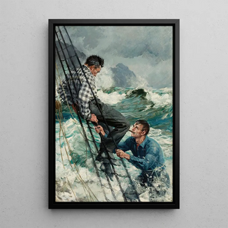 Reproduction of the painting Man in Rigging - Anton Otto Fischer