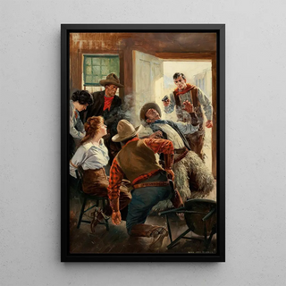 Reproduction of the painting Fusillade dans le saloon - Anton Otto Fischer