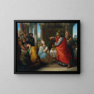 The King Ahasuerus Condemns Haman to Death - Anton Petter — framed artwork on a wall