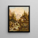 A wooded landscape with a waterfall - Anton Pickert — framed artwork on a wall