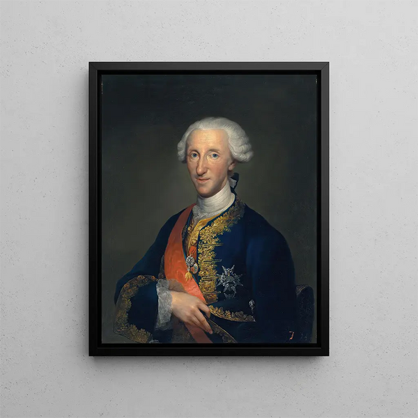 Portrait of Don Luis de Borbón, Infante of Spain - Anton Raphael Mengs — framed artwork on a wall