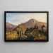 Scene in Salzburg, view of Gaisberg, Nockstein and Kapuzinerberg - Anton Reiffenstuhl — framed artwork on a wall