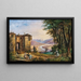 Scene in Salzburg, excursionists resting with view of the Lueg pass - Anton Reiffenstuhl — framed artwork on a wall