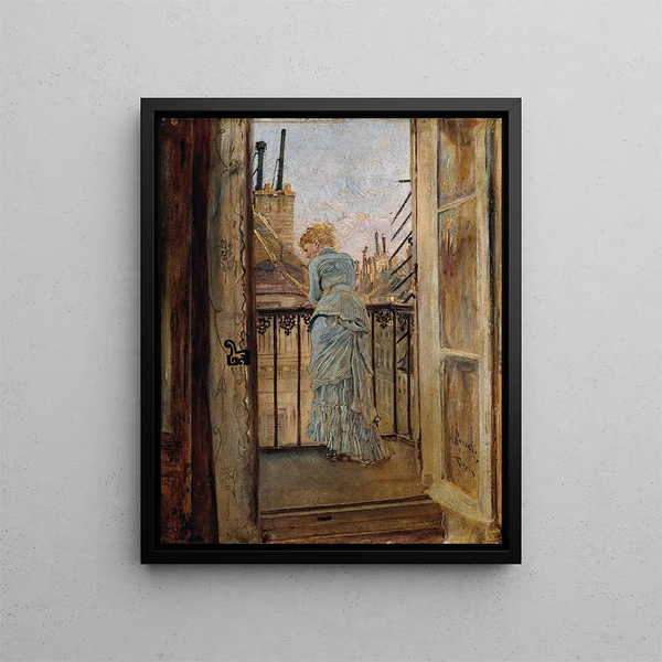 On the Balcony - Anton Romako — framed artwork on a wall
