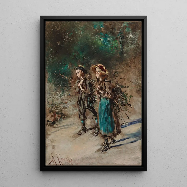 Reproduction of the painting Children with Shrubs - Anton Romako