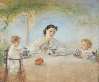 The artist's family at breakfast - Anton Romako — artwork view