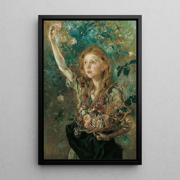 Reproduction of the painting La cueilleuse de roses - Anton Romako