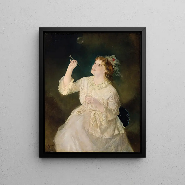 The soap blower - Anton Romako — framed artwork on a wall