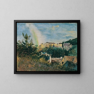 The Weilburg Castle near Baden - Anton Romako — framed artwork on a wall