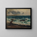 Boy Fisherman on the Beach - Anton Romako — framed artwork on a wall