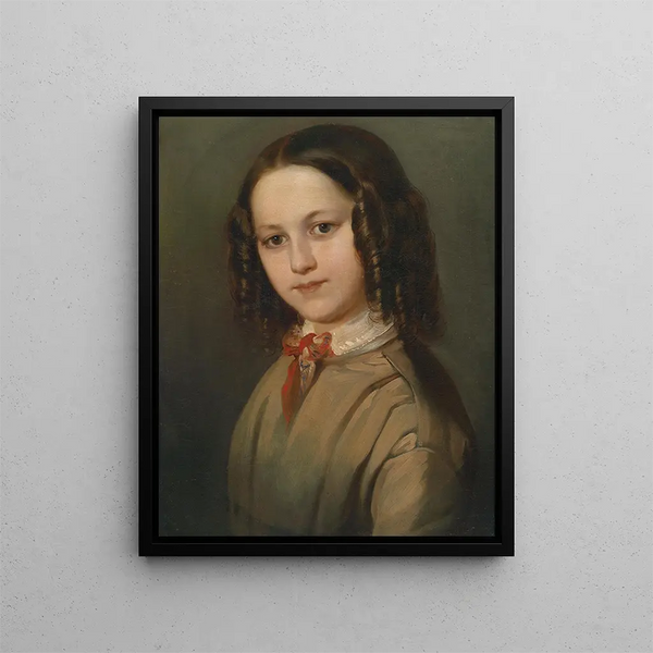 Portrait of Childhood by Mélanie Deinhardstein - Anton Romako — framed artwork on a wall