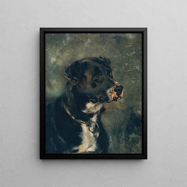 Tête de chien de boucher Tête de chien - Anton Romako — framed artwork on a wall