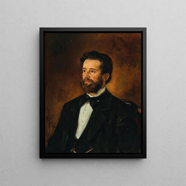 Portrait of architect Johann De Colle - Anton Romako — framed artwork on a wall
