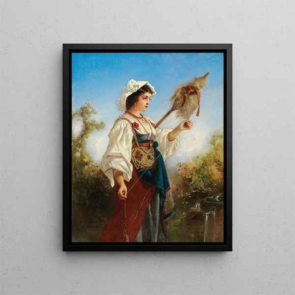 Roman Weaving Painting - Anton Romako — framed artwork on a wall