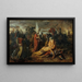 Rodolphe de Habsbourg at the bedside of Přemysl Ottokar, King of Bohemia - Anton Romako — framed artwork on a wall