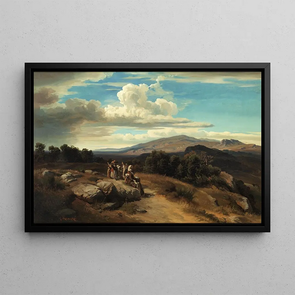 Spanish Landscape Painting - Anton Romako — framed artwork on a wall